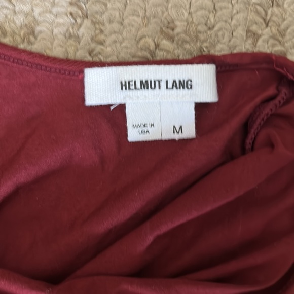 Helmut Lang Asymmetrical maroon top sz M - Picture 2 of 3